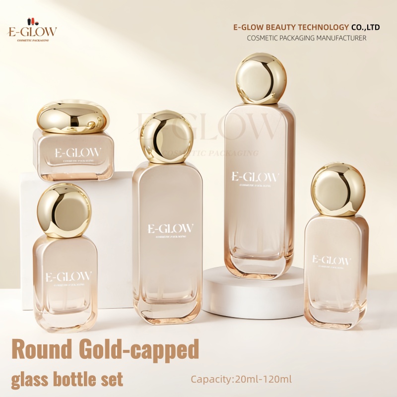 Luxury Skincare Jars - 【Logo Custom】1 Buah Set Botol Oranye