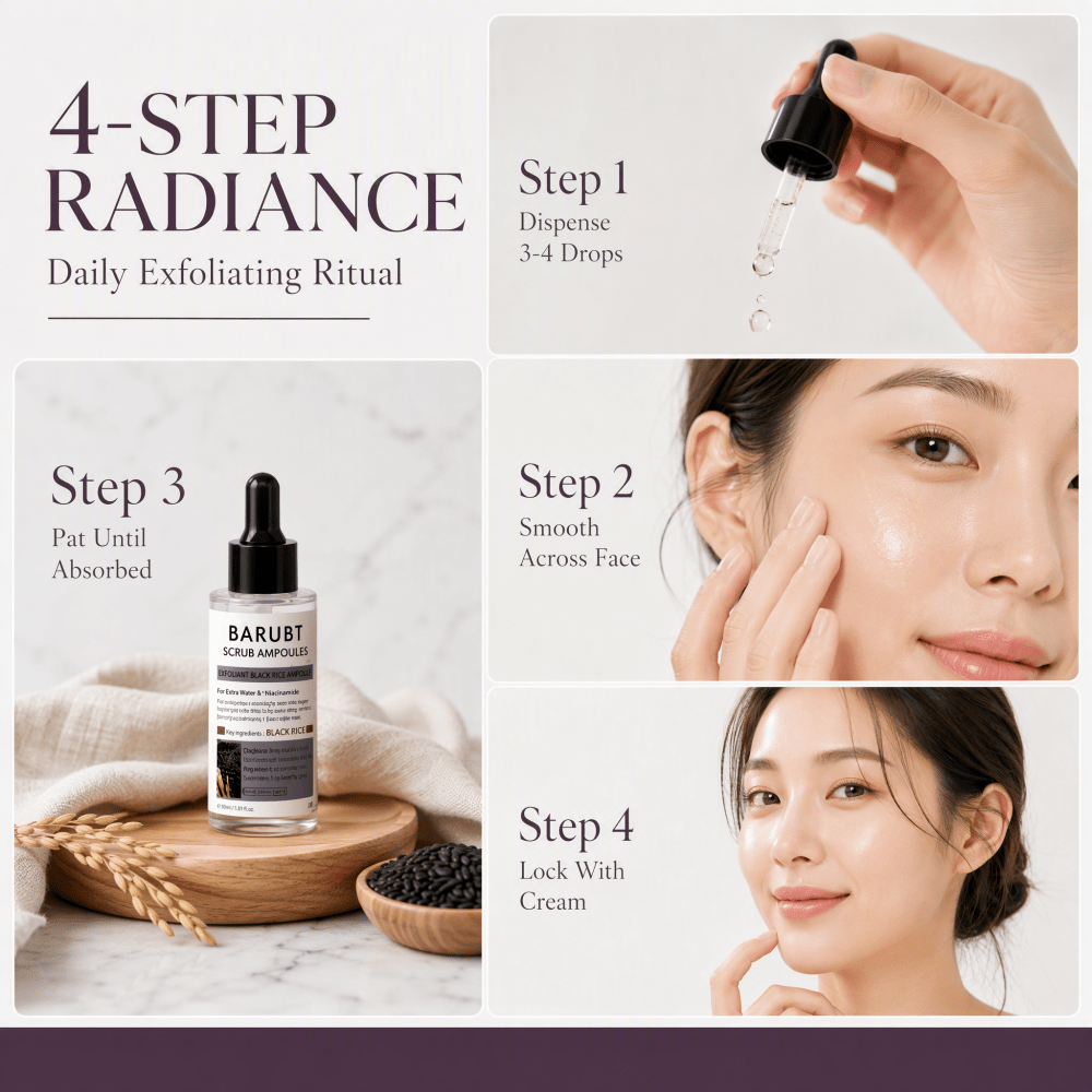 Ampul Beras Hitam Eksfoliasi 8 - Luxury Skincare Daily ulasan dan harga